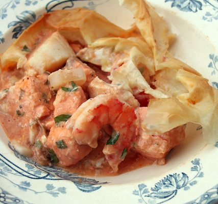 Filo fish pie (gratin léger de poisson)