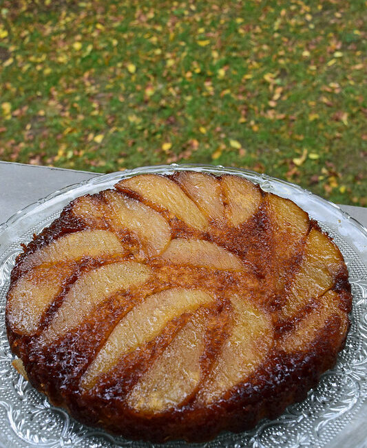 Upside-down cake aux poires