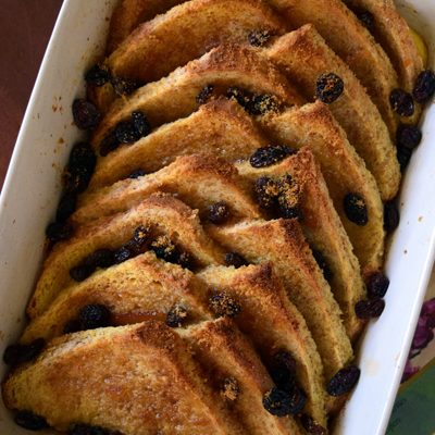 Osborne pudding (bread and butter pudding)