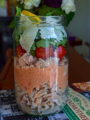 Salade pratique en bocal (salad jar italienne)