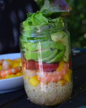 Salade pratique en bocal (Salad jar exotique)