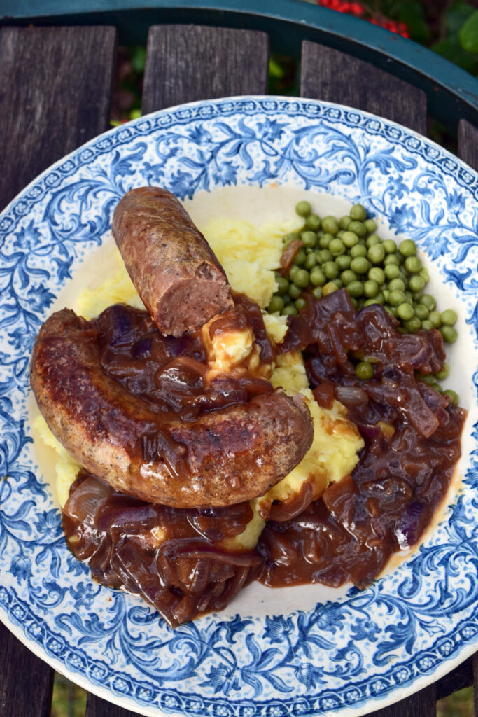 Bangers and mash (purée saucisses à anglaises)