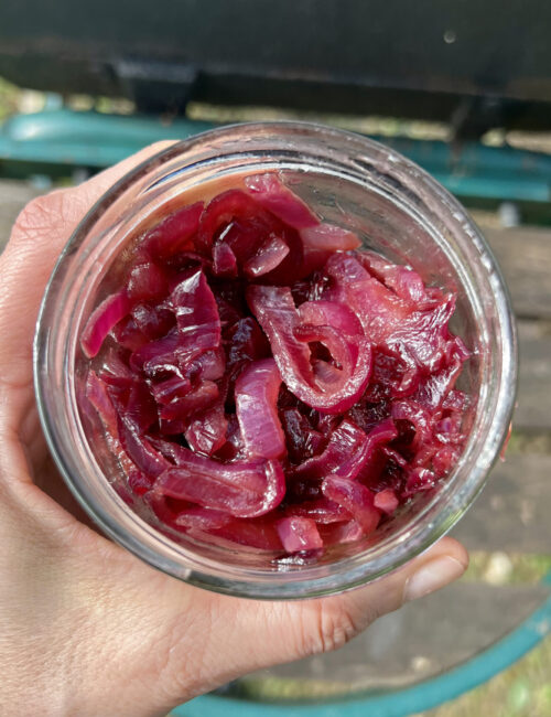 Le Relish d’oignons rouges (condiment anglais)