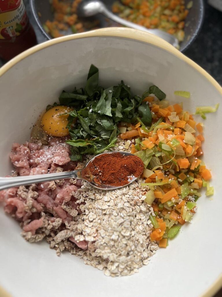 Pain de viande aux légumes à la sauce tomate (healthy meatloaf)