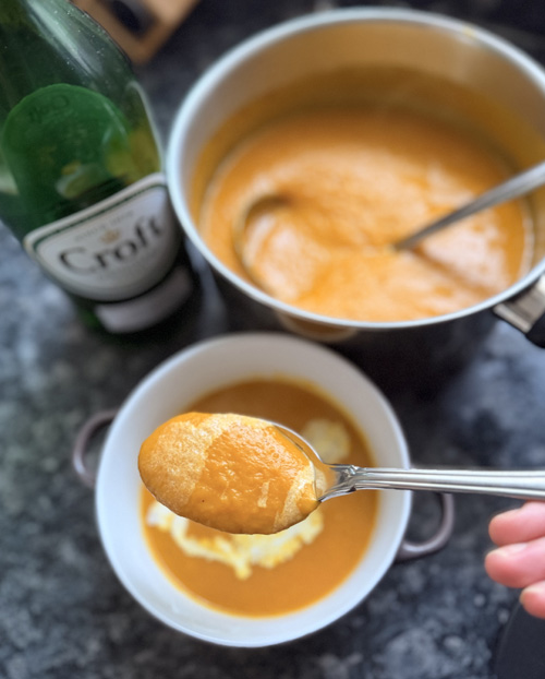 Soupe de potiron du Lincolnshire au Sherry