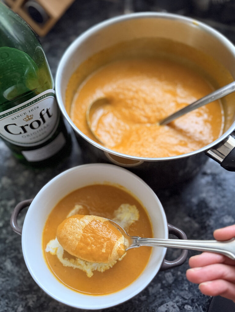 soupe de potiron du Lincolnshire au Sherry