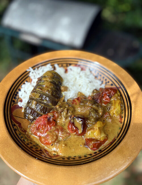 Aubergines farcies au curry de Jamie Oliver