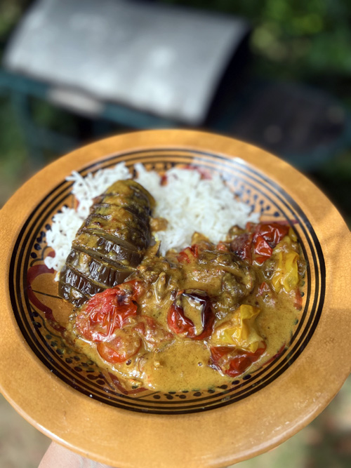Aubergines farcies au curry de Jamie Oliver