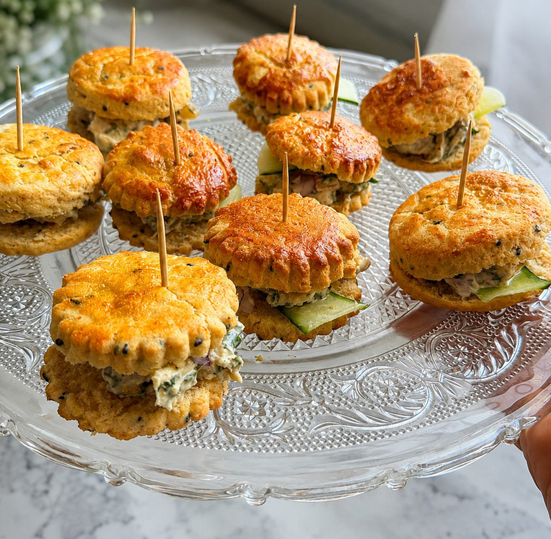 Scones au Coronation chicken